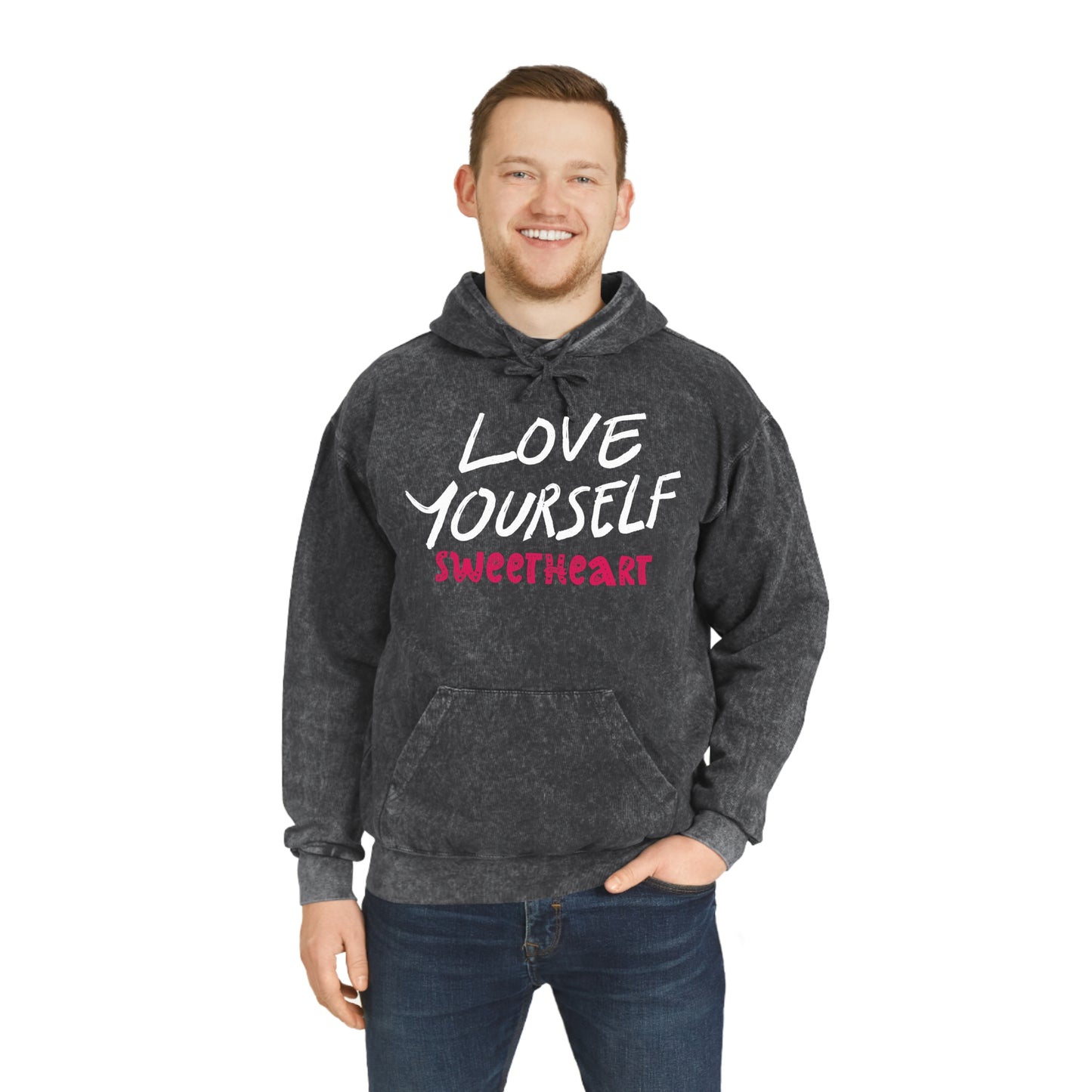 "LOVE YOURSELF" Unisex Mineral Wash Hoodie