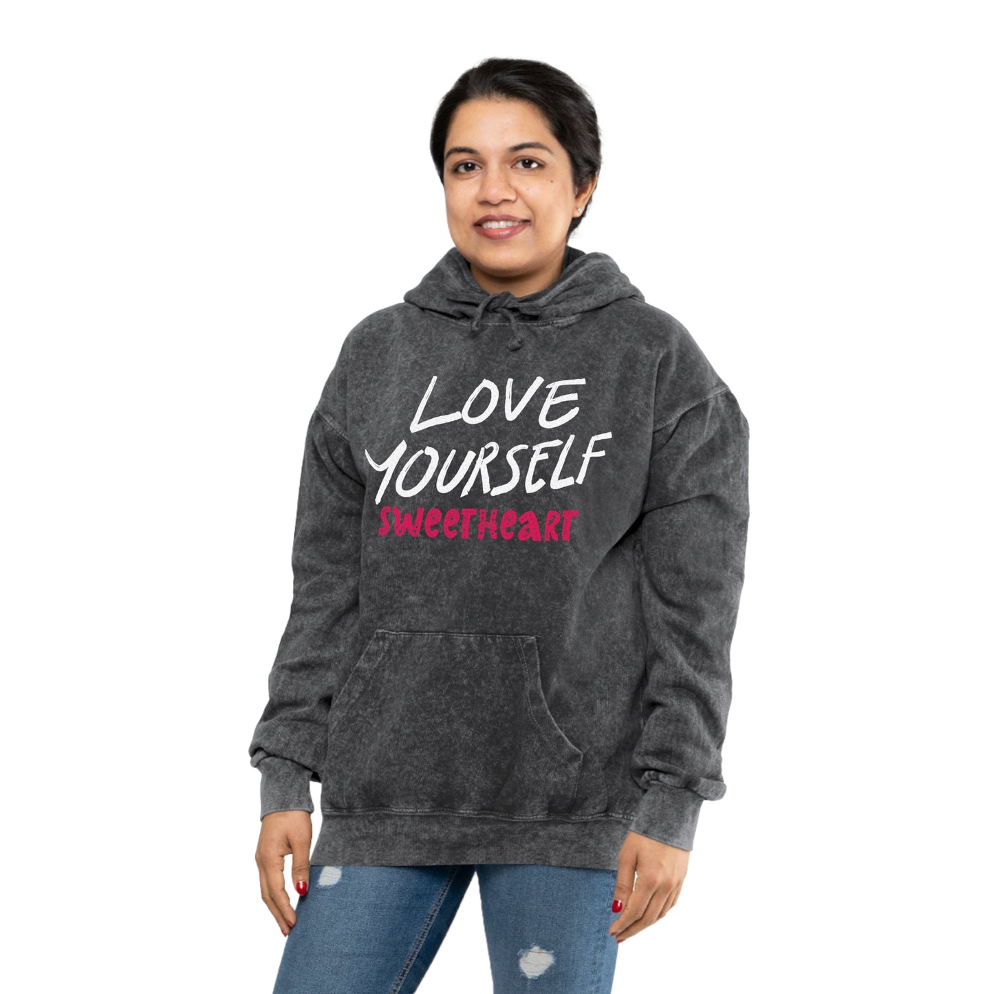 "LOVE YOURSELF" Unisex Mineral Wash Hoodie