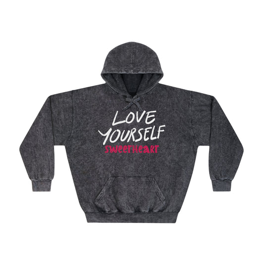 "LOVE YOURSELF" Unisex Mineral Wash Hoodie