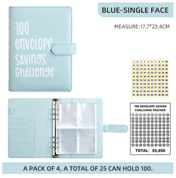 100 Envelope Savings Challenge Binder, Savings Challenge, Money Organizer, Budget Planner Book